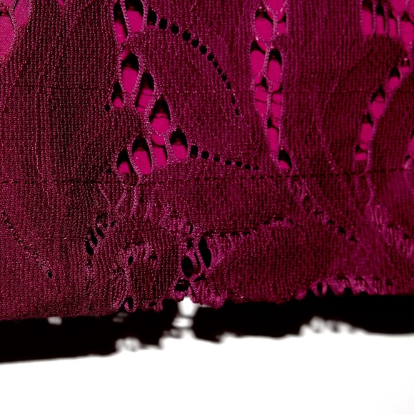 Cabi "Plumberry Frolic" Lace Overlay Skirt - Picture 5 of 12